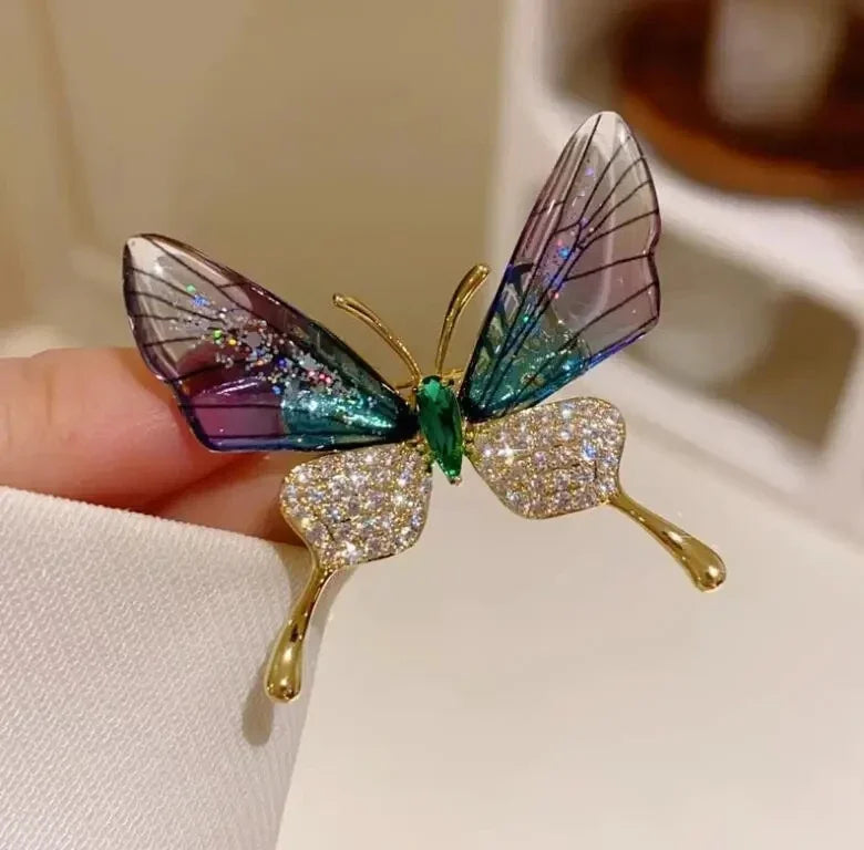 Emerald Butterfly Brooch