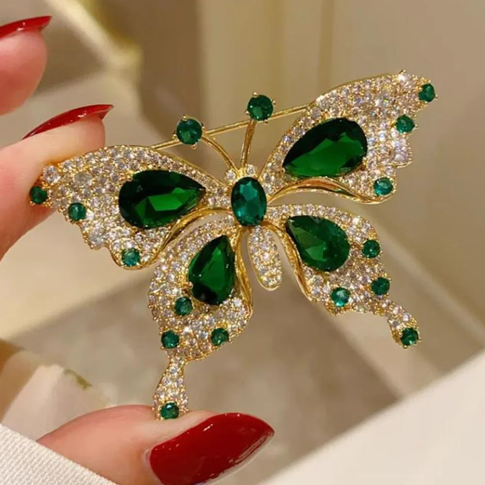 Emerald Butterfly Brooch