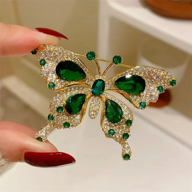 Emerald Butterfly Brooch