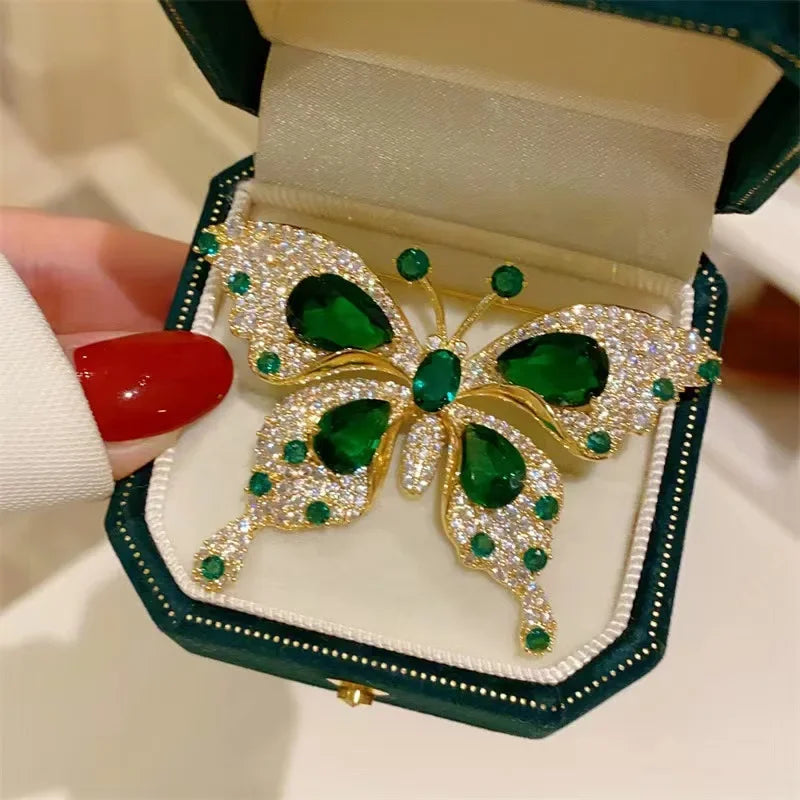 Emerald Butterfly Brooch