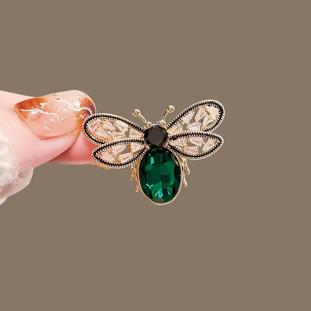 Emerald Butterfly Brooch