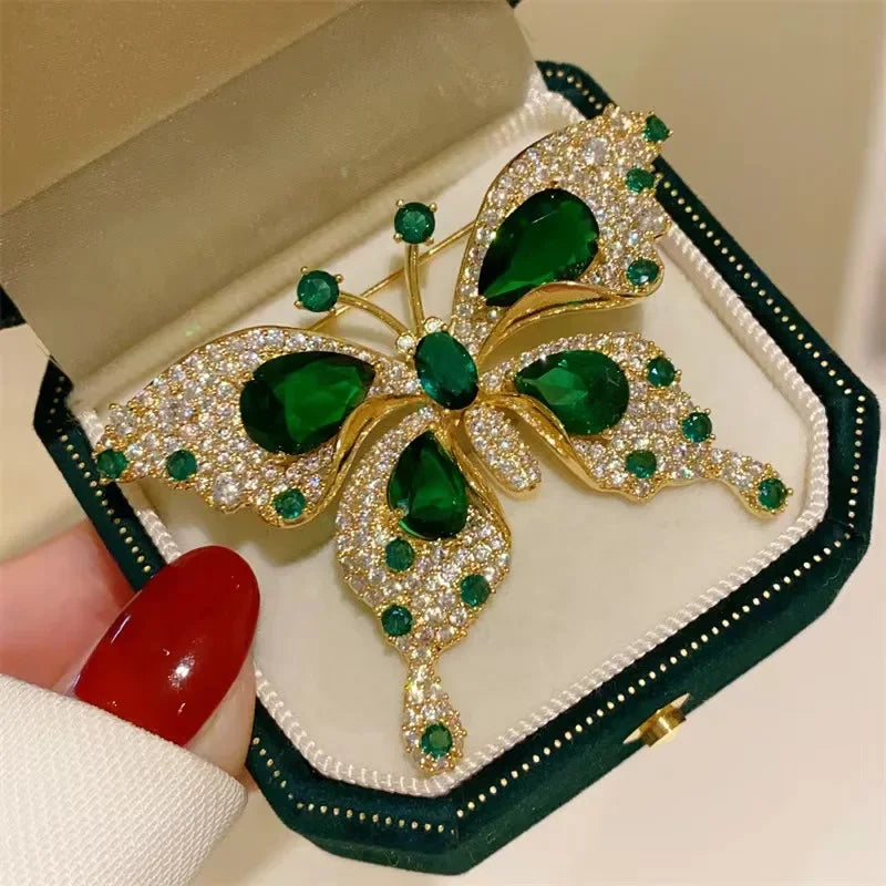 Emerald Butterfly Brooch